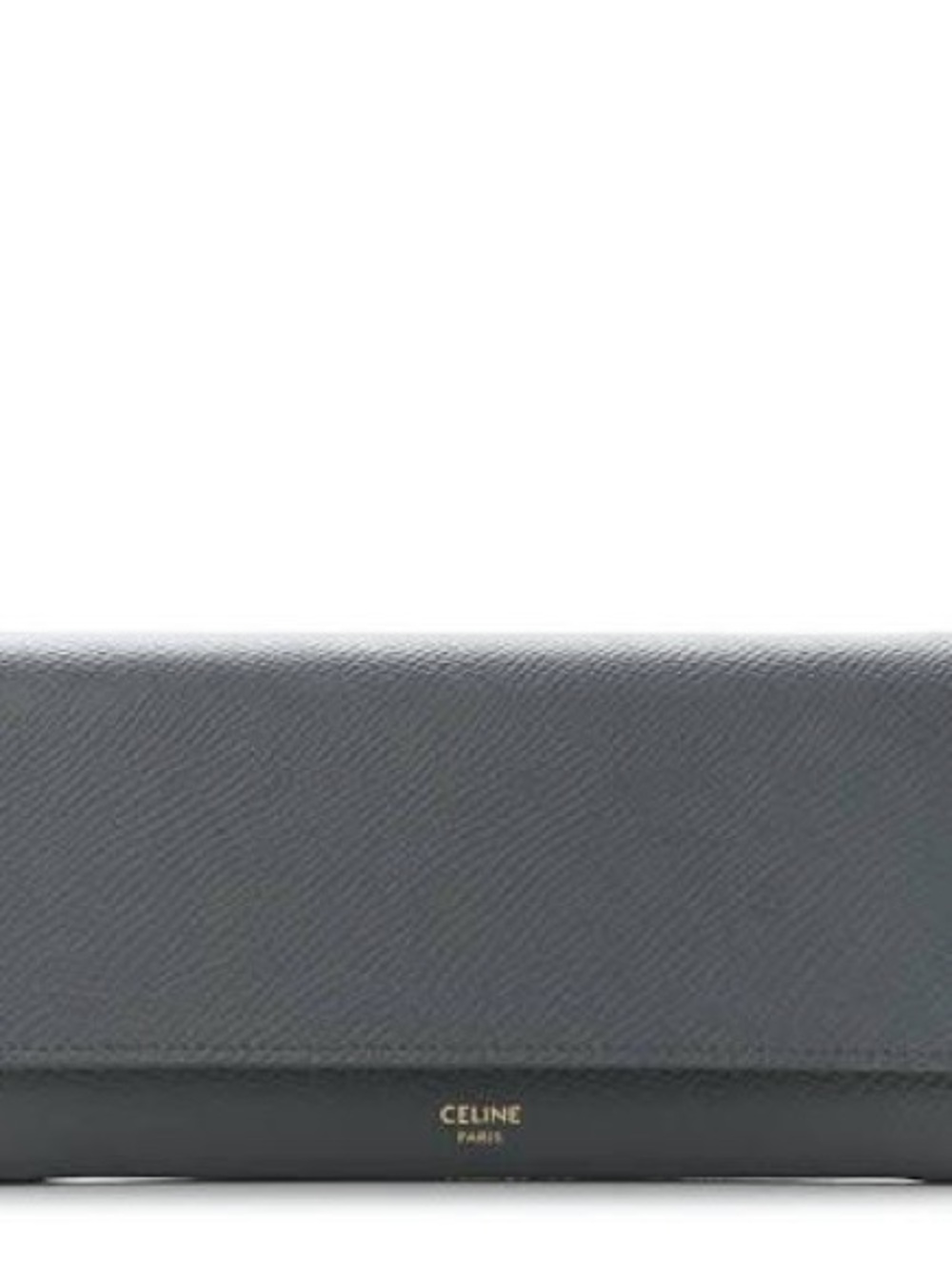Celine Gray Textured Long Leather Continental Wallet